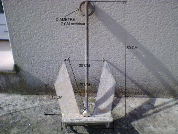 Les dimensions d'une ancre d'Edel 4