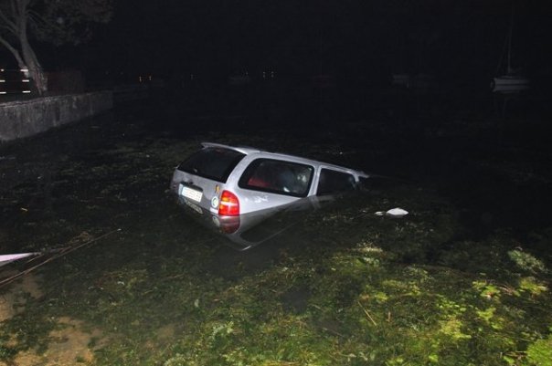 Frein à mains qui lâche : voiture qui coule