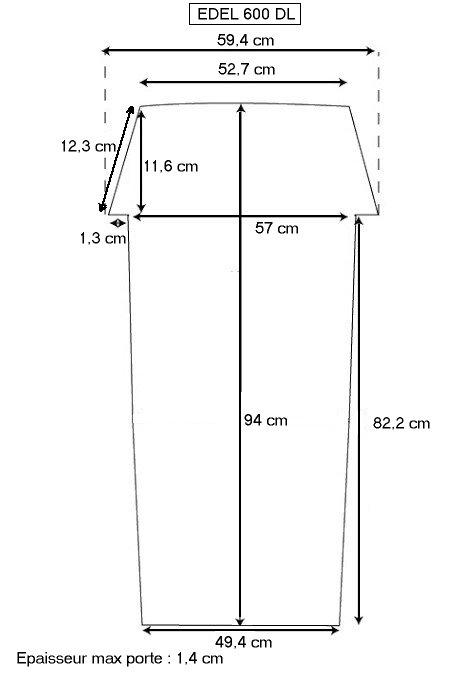 dimensions maxi porte de descente EDEL 600 DL